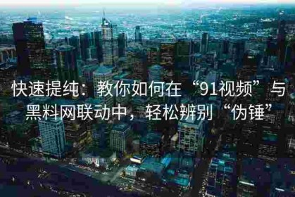快速提纯：教你如何在“91视频”与黑料网联动中，轻松辨别“伪锤”