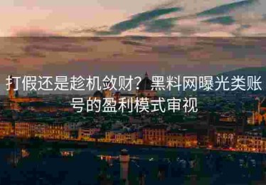打假还是趁机敛财？黑料网曝光类账号的盈利模式审视