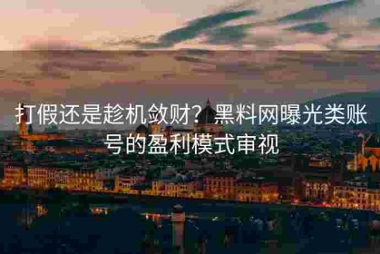 打假还是趁机敛财？黑料网曝光类账号的盈利模式审视