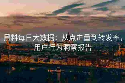 黑料每日大数据：从点击量到转发率，用户行为洞察报告