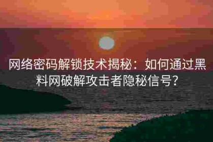 网络密码解锁技术揭秘：如何通过黑料网破解攻击者隐秘信号？