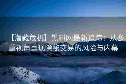 【潜藏危机】黑料网最新追踪：从多重视角呈现隐秘交易的风险与内幕