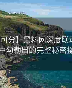 【密不可分】黑料网深度联动：从散乱证据中勾勒出的完整秘密操作蓝图