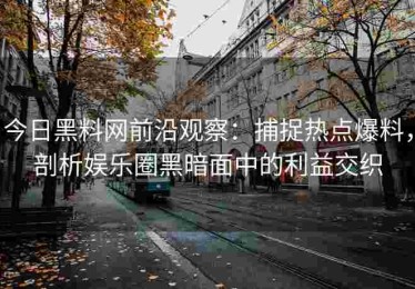 今日黑料网前沿观察：捕捉热点爆料，剖析娱乐圈黑暗面中的利益交织