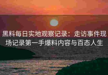 黑料每日实地观察记录：走访事件现场记录第一手爆料内容与百态人生