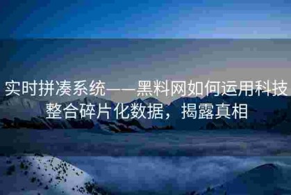 实时拼凑系统——黑料网如何运用科技整合碎片化数据，揭露真相