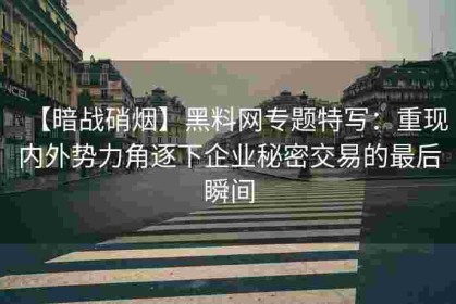 【暗战硝烟】黑料网专题特写：重现内外势力角逐下企业秘密交易的最后瞬间