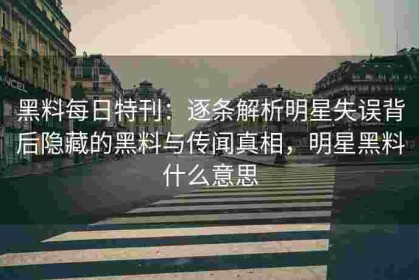 黑料每日特刊：逐条解析明星失误背后隐藏的黑料与传闻真相，明星黑料什么意思