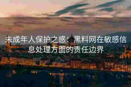 未成年人保护之惑：黑料网在敏感信息处理方面的责任边界