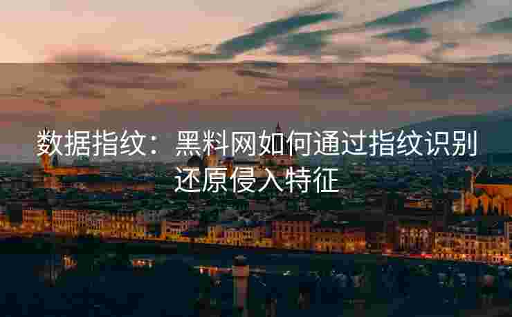 数据指纹：黑料网如何通过指纹识别还原侵入特征