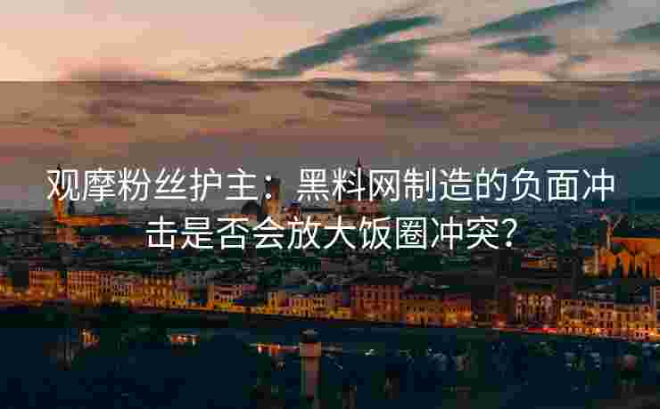 观摩粉丝护主：黑料网制造的负面冲击是否会放大饭圈冲突？