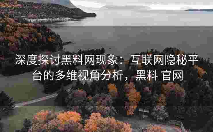 深度探讨黑料网现象：互联网隐秘平台的多维视角分析，黑料 官网