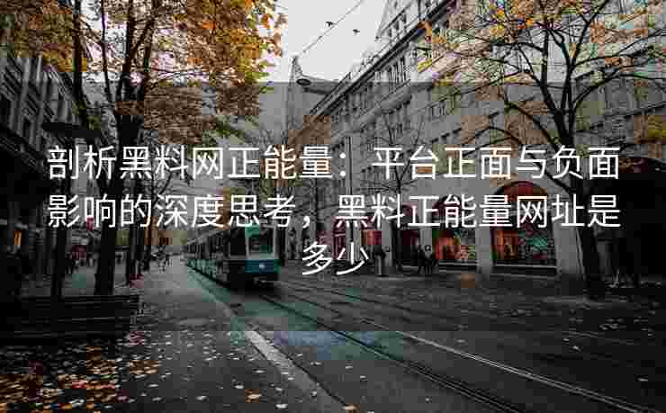 剖析黑料网正能量：平台正面与负面影响的深度思考，黑料正能量网址是多少